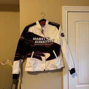 Harley-Davidson Black, White & Orange Racing Jacket